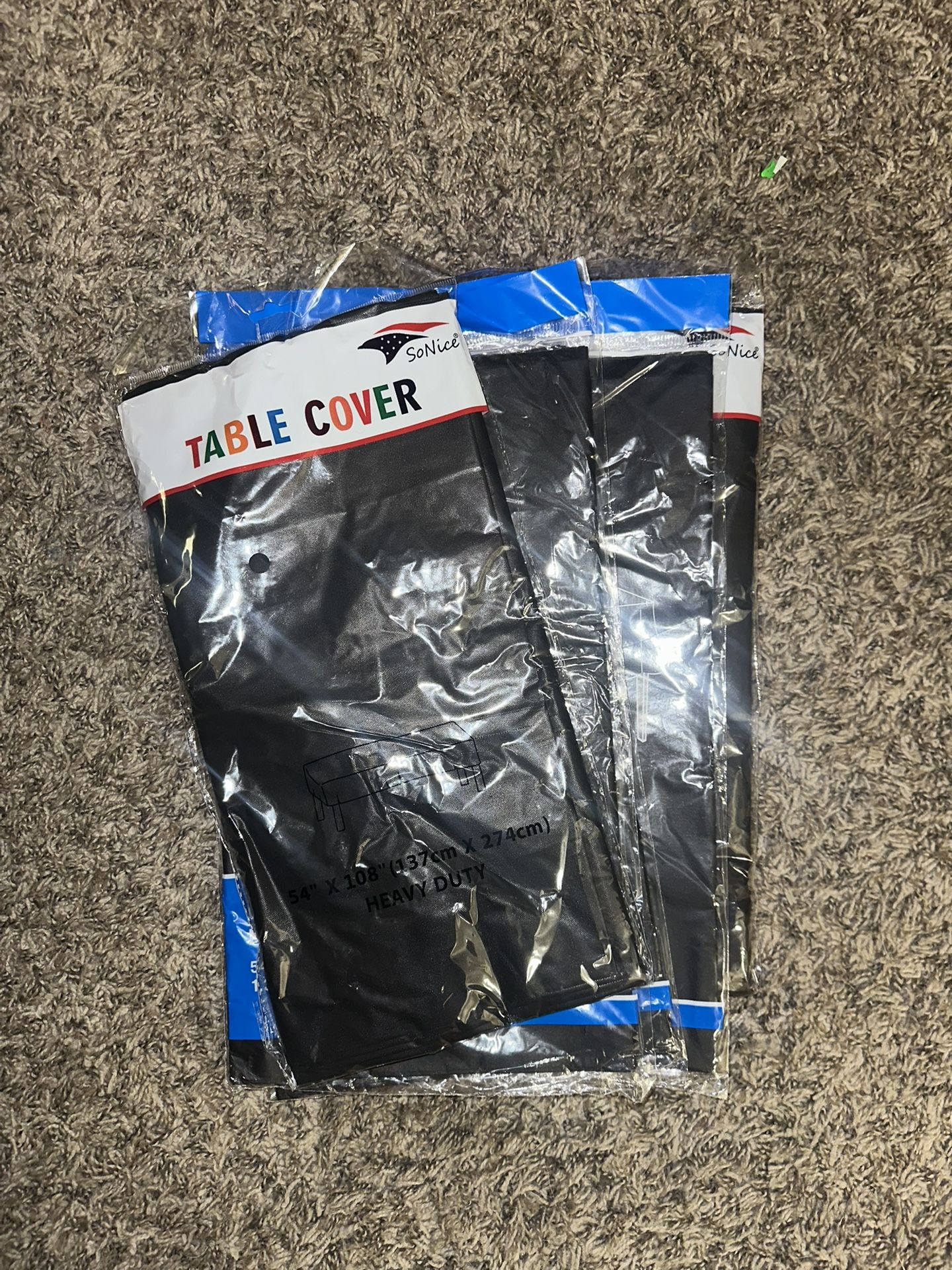 Black Rectangle Of Plastic Table Cloths