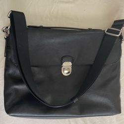 Coach Messenger Black Leather Unisex Bag