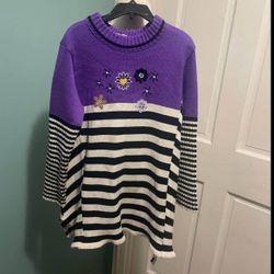 Purple Pullover Knit Edit Sweater for girls