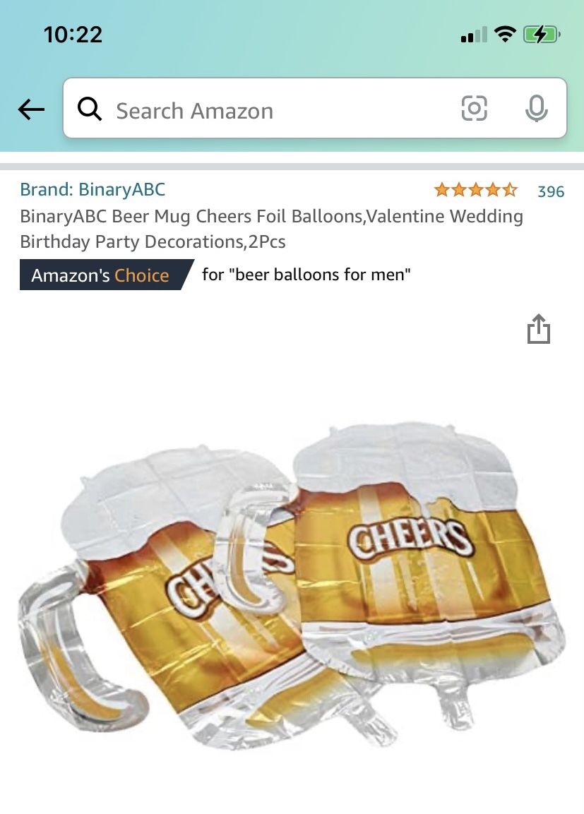 Beer mug mylar balloons/Brand new not used Be