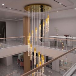 20 Lights High Ceiling Chandelier Modern Dimmable