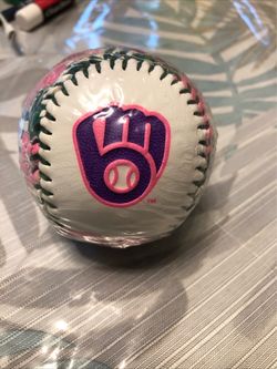 MLB Milwaukee Brewers Pink & Purple Floral Baseball - NEW