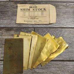 Vintage brass shim stock - 6 sheets various thickness