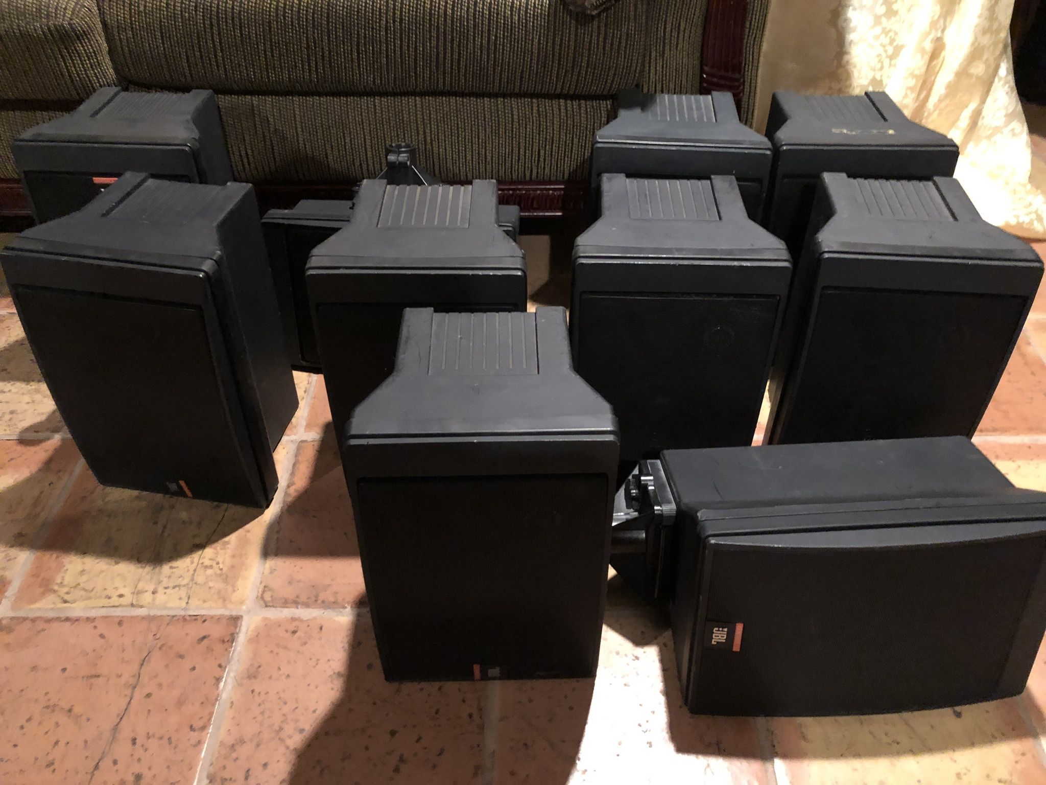 9 JBL Control 5 speakers & 4 Stands