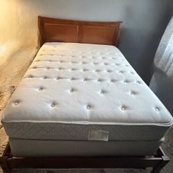 Double Size Bed Frame With Mattress And Box Spring 
