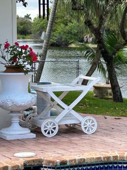 Vintage Patio Bar Cart / Serving Cart / Plant Display Cart