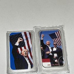 (5) 1oz silver Bars/ Trump 