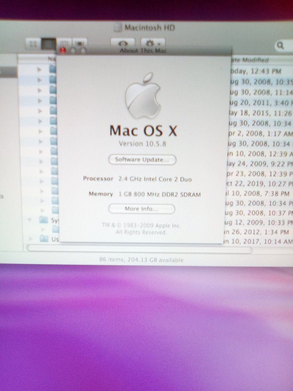 Mac OS X Upright