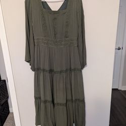 Scarlet Darkness Renaissance Dress Women Pirate Peasant Tiered Flowy Long Dresses