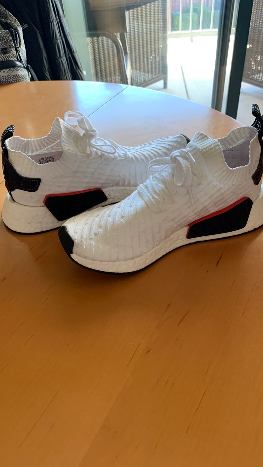 Adidas NMD White with Red/Black accents, Men’s Size 10