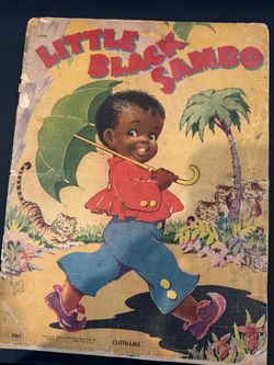 Little Black Sambo 1942 Saalfield Cloth-Like Book