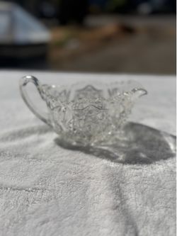 Vintage Pressed Glass Creamer | Clear Crystal-Style Cream Pitcher