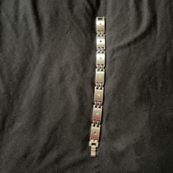 Stainless Steel Brushed Rubber Black Bracelet