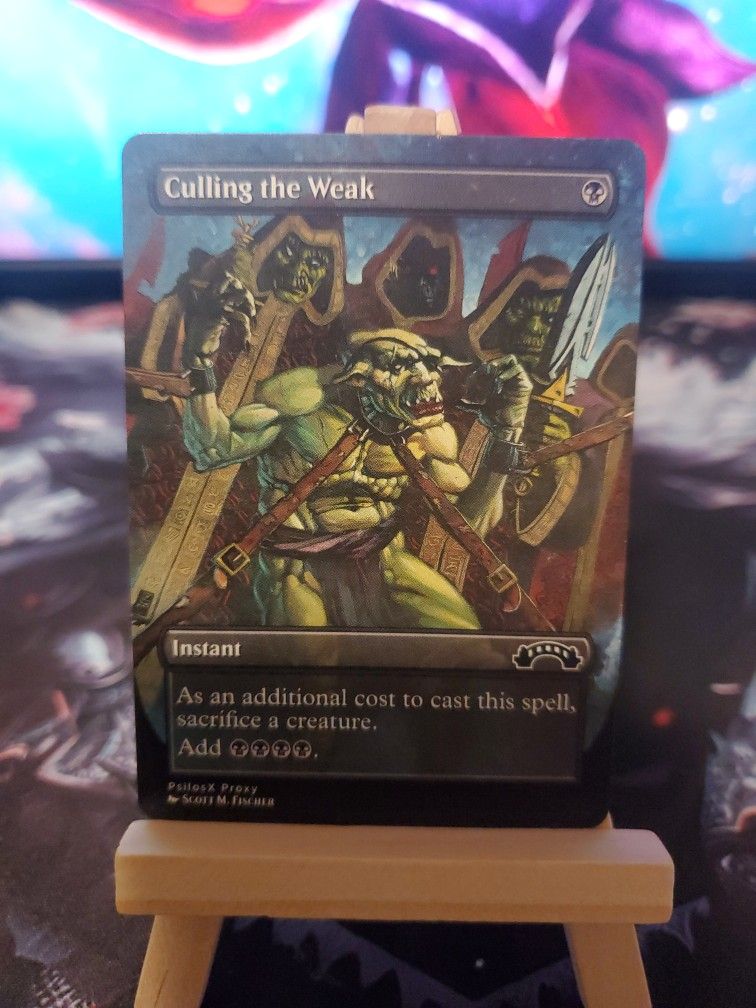 Magic The Gathering Custom Proxy Culling the Weak Borderless