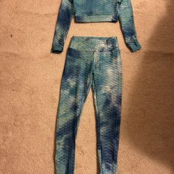 Two Piece Activewear Set In Blue Size Small
