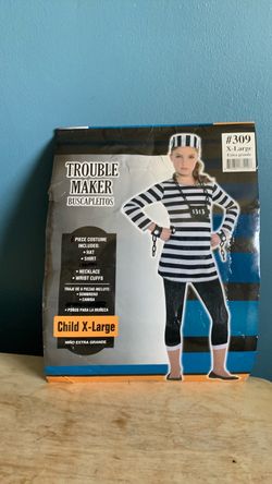 HALLOWEEN PRISONER CONVICT KIDS SIZE XL COSTUME