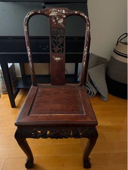 FREE  Pearl inlay Rosewood(?) chair needs TLC