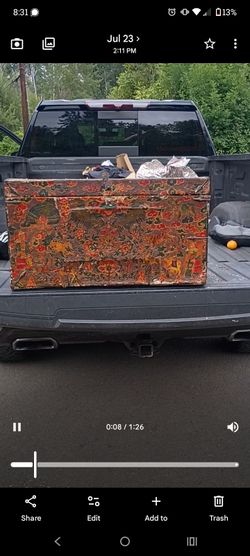 Antique Tibetan Zebra Chest Trunk