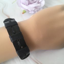 Black Leather Bracelet 