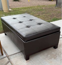Dark brown ottoman (storage inside)