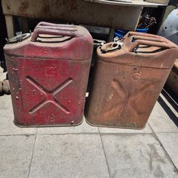 Vintage Classic Antique Red Metal Jerry Can DOT 5L  Military Car Truck Part 