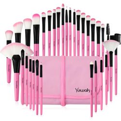 Pink Makeup Brush Set 32pcs Premium Synthetic Brushes