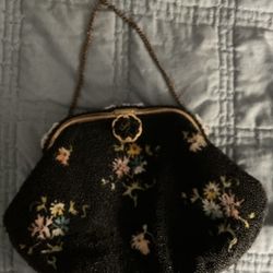 Paris Black Caviar Beaded Purse Evening Bag