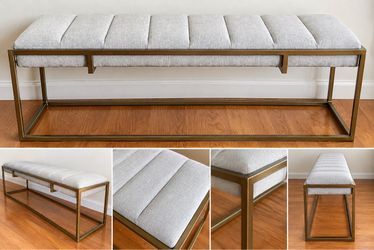 Upholstered Gold Accent Bench