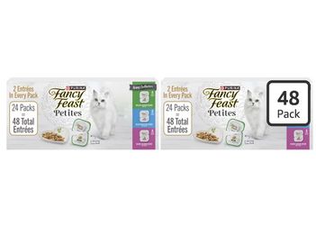 Fancy Feast Purina Gourmet Wet Cat Food Variety Package,Petites Gravy Collection,Break-Apart tubs,96 Servings - 2.8 oz. Tubs,(Pack of 48)