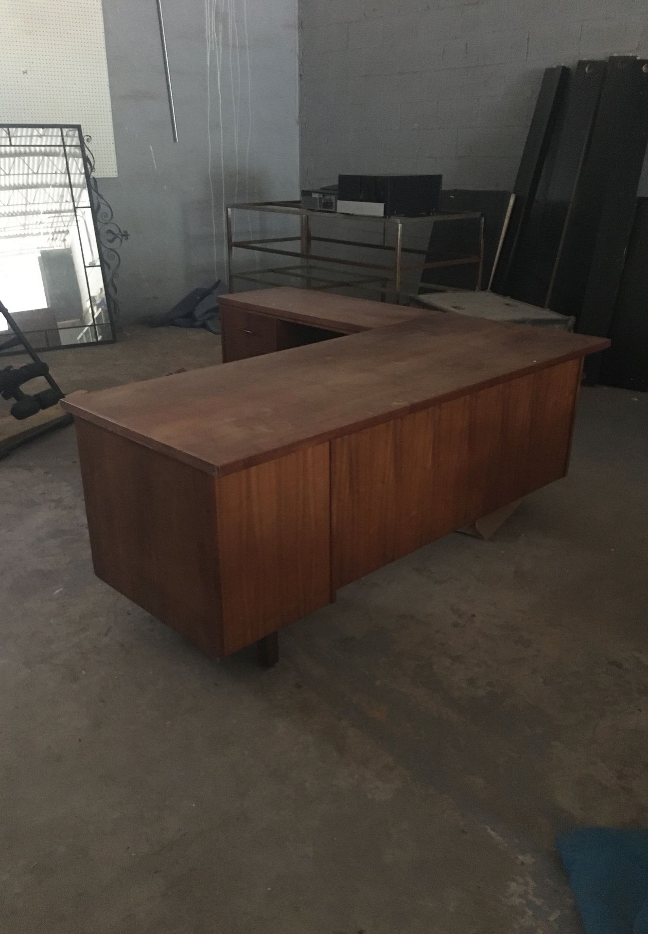 Corner Desk Unit, Solid Wood-Beautiful Piece-Little Haiti Warehouse Liquidation-Bryce LeVan Cushing Liquidator