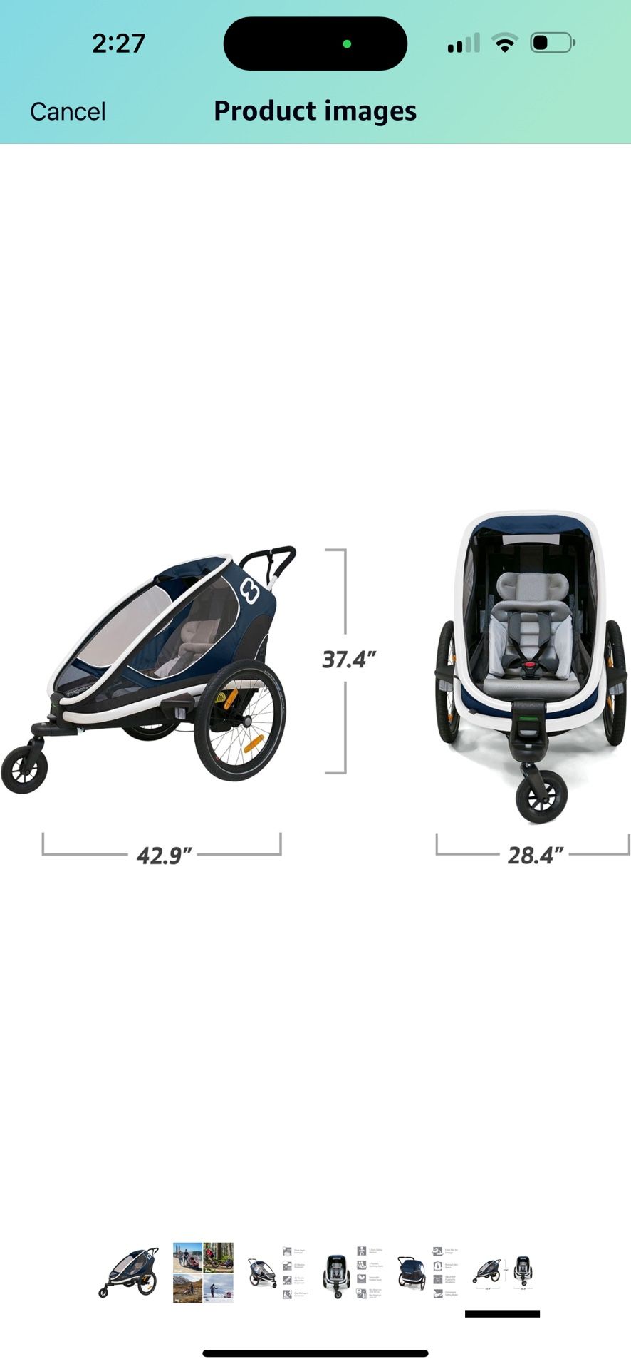 Hamax Outback One Seat Reclining Multi-Sport Child Bike Trailer + Stroller (Jogger Wheel Sold Separately) 