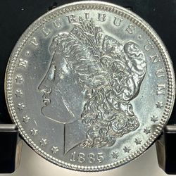 1885-P Morgan Silver Dollar About Uncirculated Proof-Like
