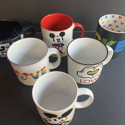 6 Disney Mickey Mouse Mugs Lot