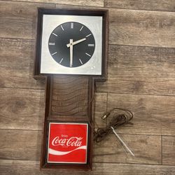 Vintage Coca Cola Benco Coke Wall Clock 26 x 12” AS IS NOT WORKING Decor