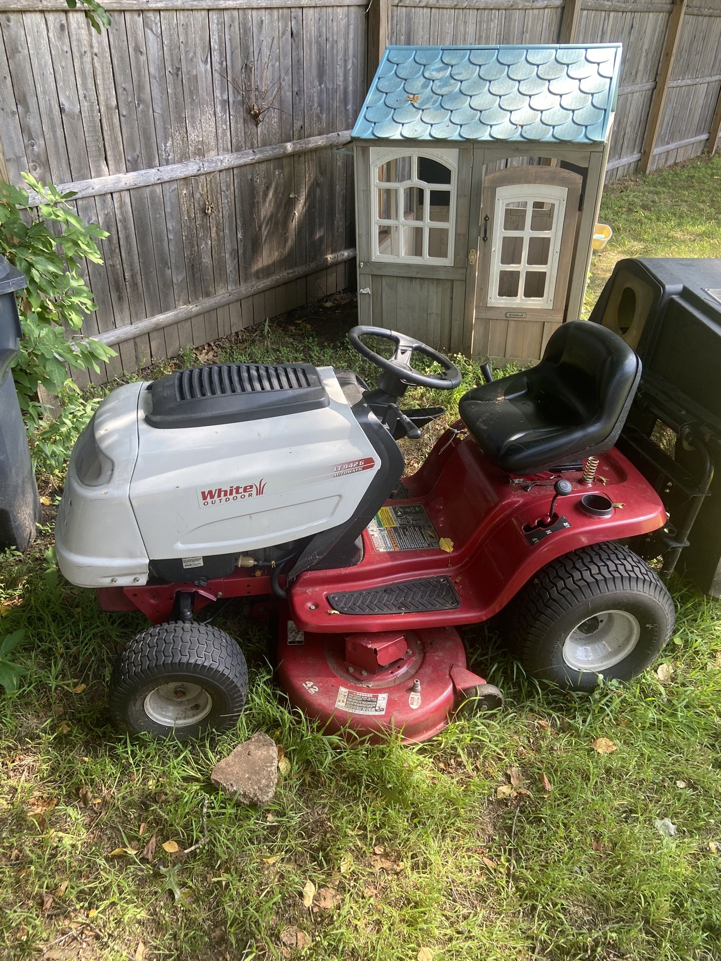 White Outdoor Drive Mower 