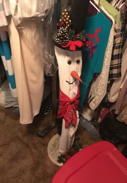 Big snowman made of wood!