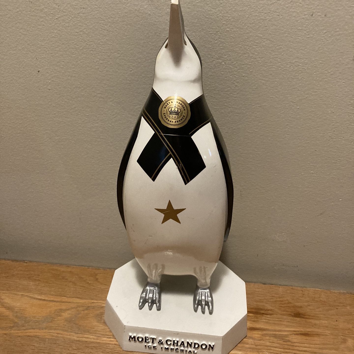 Rare Moët & Chandon Ice Imperial Wood Penguin for Sale in Golden