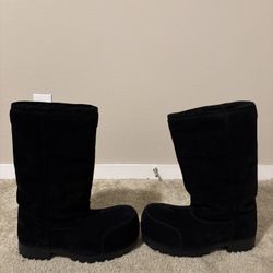 Balenciaga Alaska Fur High Suede Boots Black EU 43 US 10 Rare Oversized Made in Italy