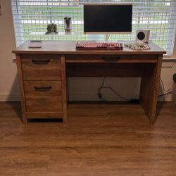 Wooden Desk with Storage 