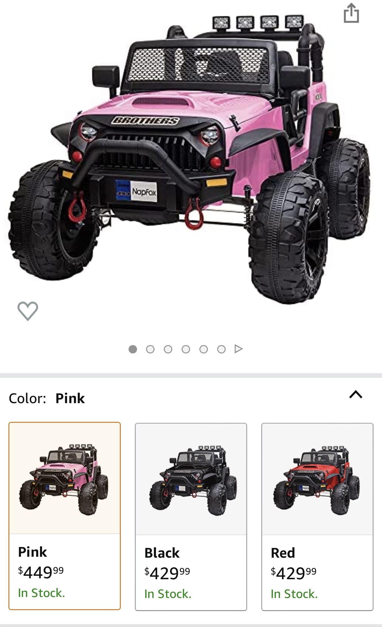 Pink Jeep Toy Car