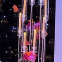 Two 8 Piece Acrylic Candle Holders 