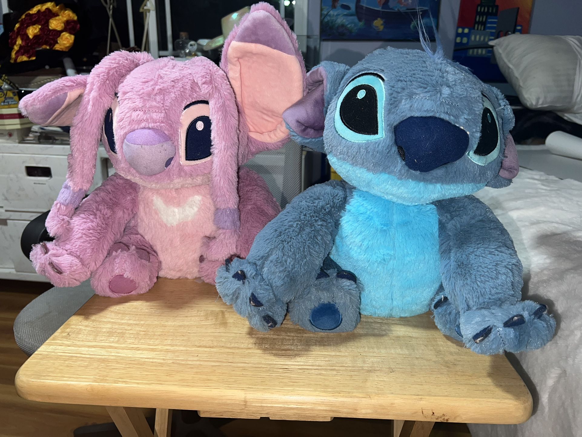 Stitch And Angel Plushies