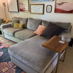 110” Gray Sectional Couch