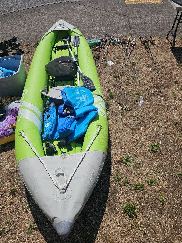 Nice Kayak and Fishing Poles