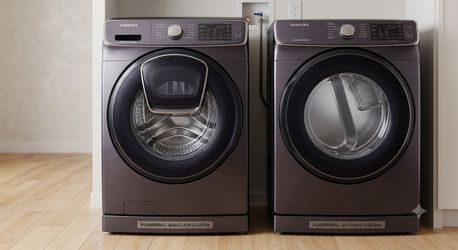Samsung FlexWash Washer & Gas Steam Dryer Set – Premium Black Stainless Steel