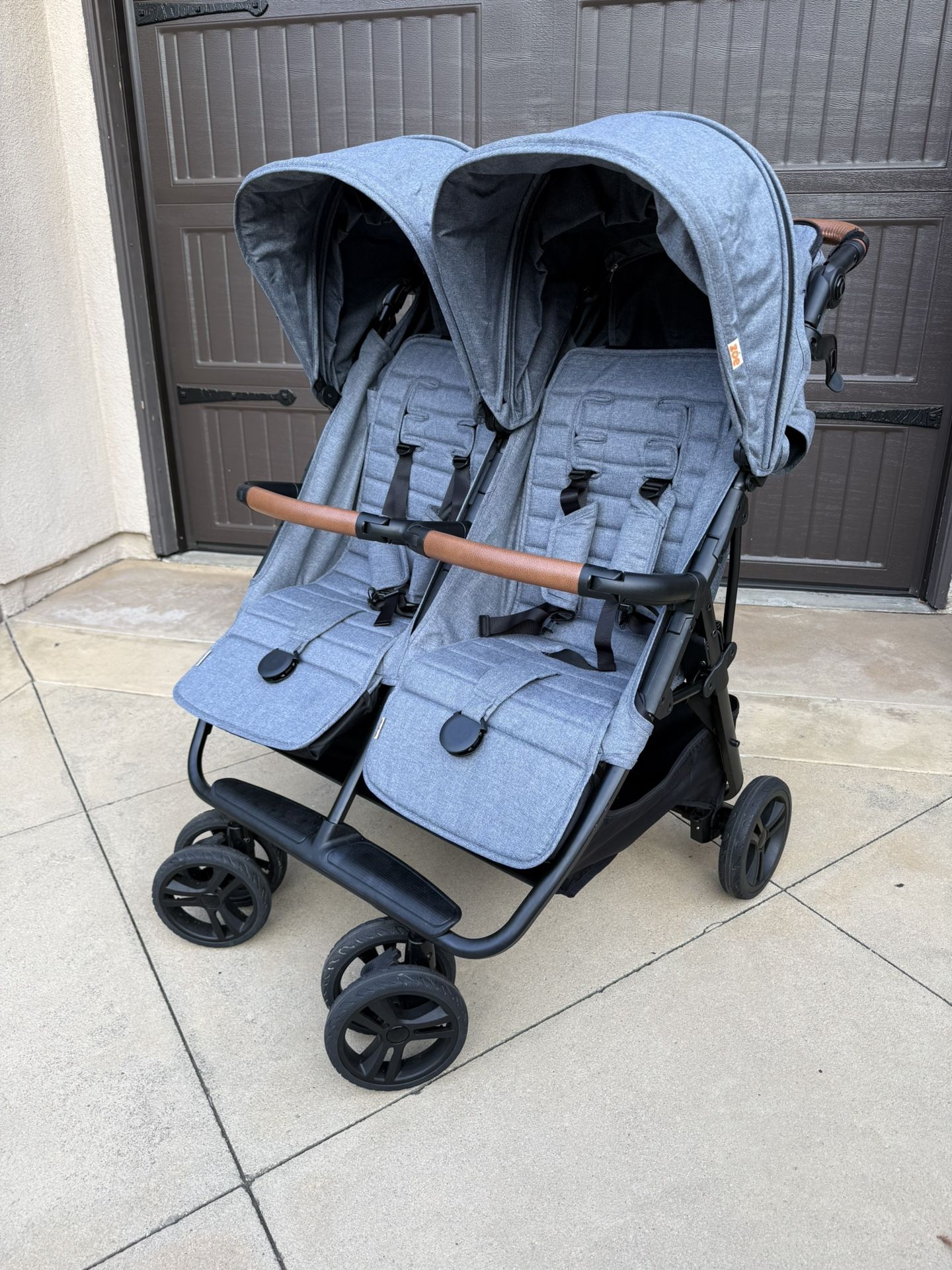 Zoe Twin V2 Double Stroller Ocean With All Terrain Tires & Accessories
