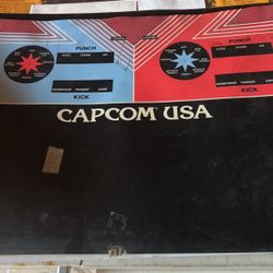 Capcom USA Street Fighter Arcade Video Game Control Panel Overlay Original 