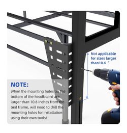 2 Pcs Headboard Brackets for Metal Bed Frame,Adjustable Headboard or Footboard Brackets Attach Headboard to Bed Frame,Compatible with 14,16,18inches B