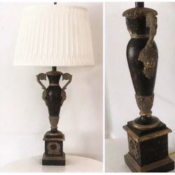 Vintage single Neoclassical Painted  urn  lamp with Shade