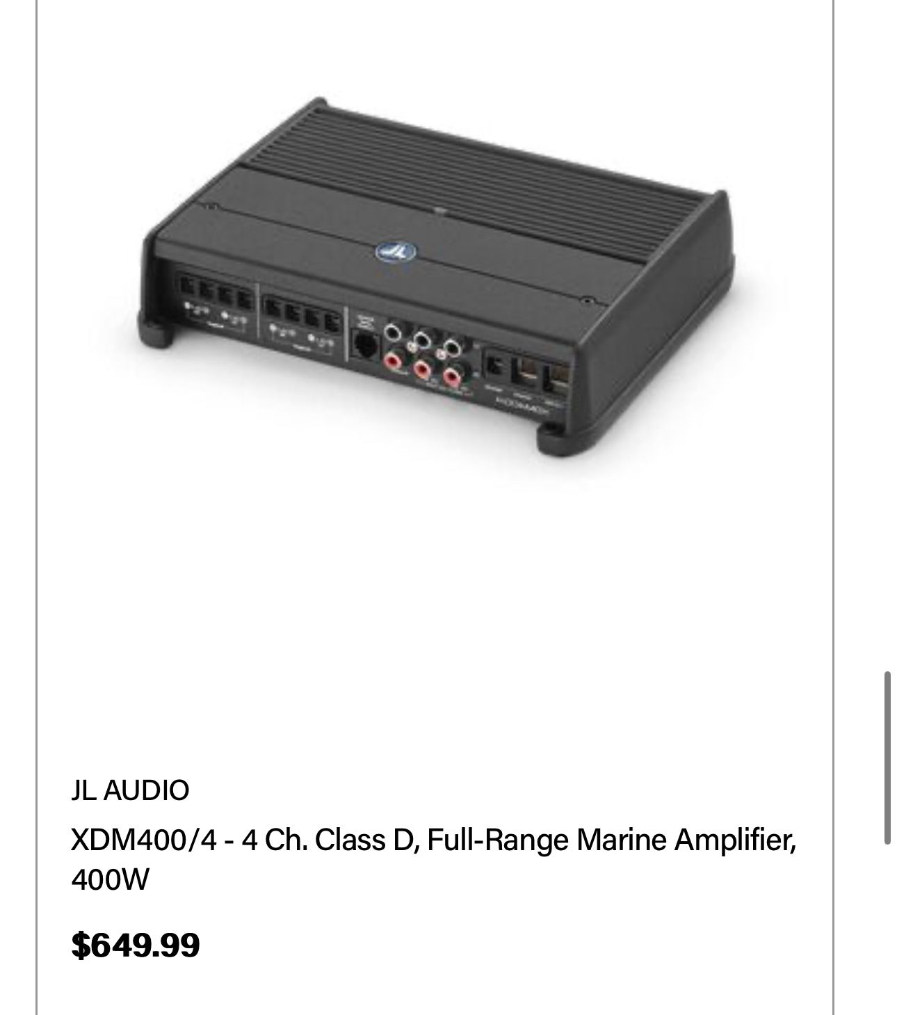 JL AUDIO XDM 400/4 AMP BRAND NEW